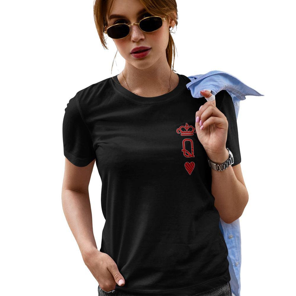 Camiseta Feminina Rainha de Copas Jogo Baralho Baby Look