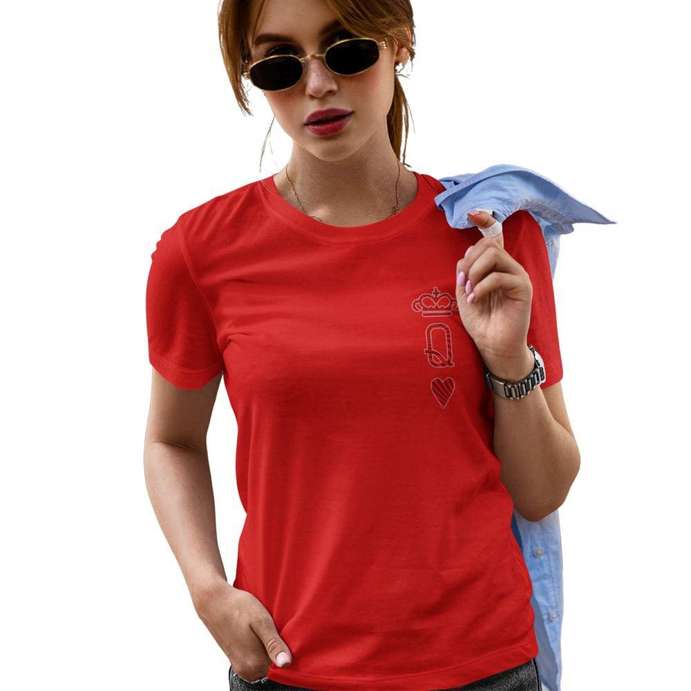 Camiseta Feminina Rainha de Copas Jogo Baralho Baby Look