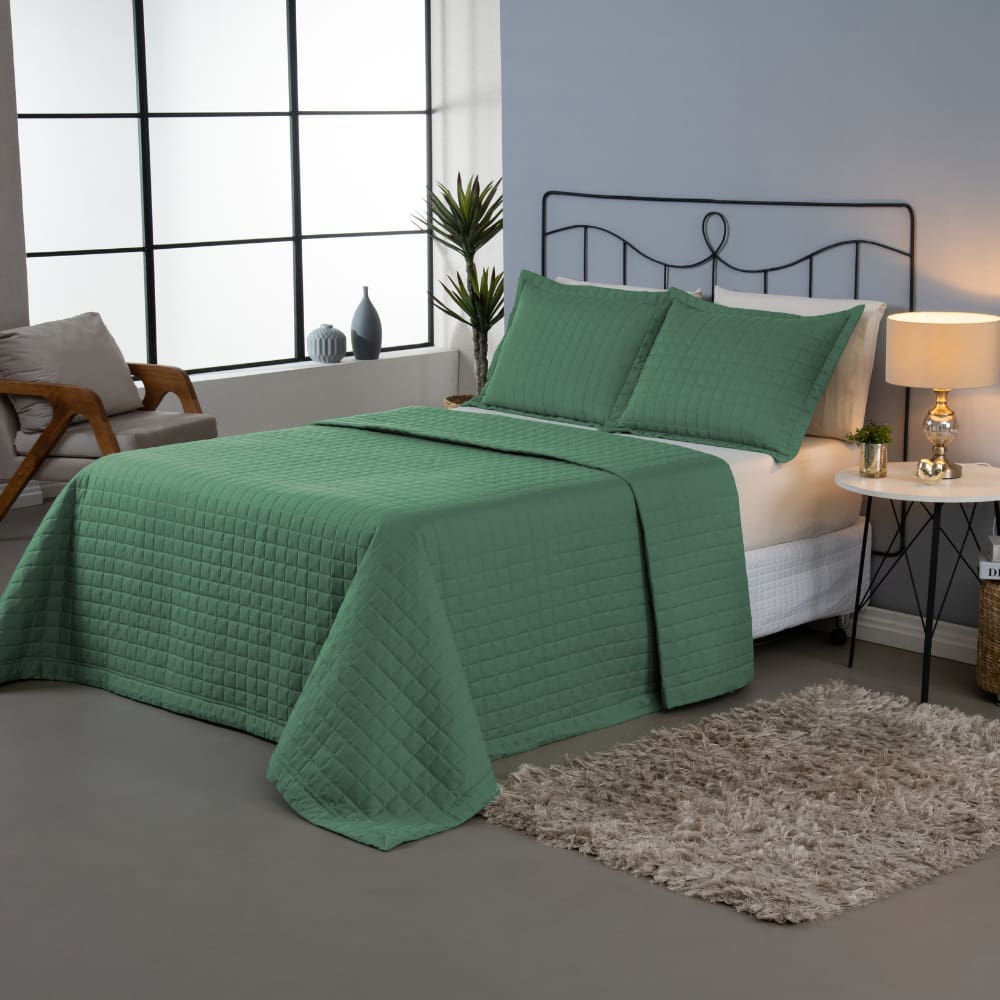Kit Colcha Cobre Leito Matelado King 3 Pçs Percal 300 Fios