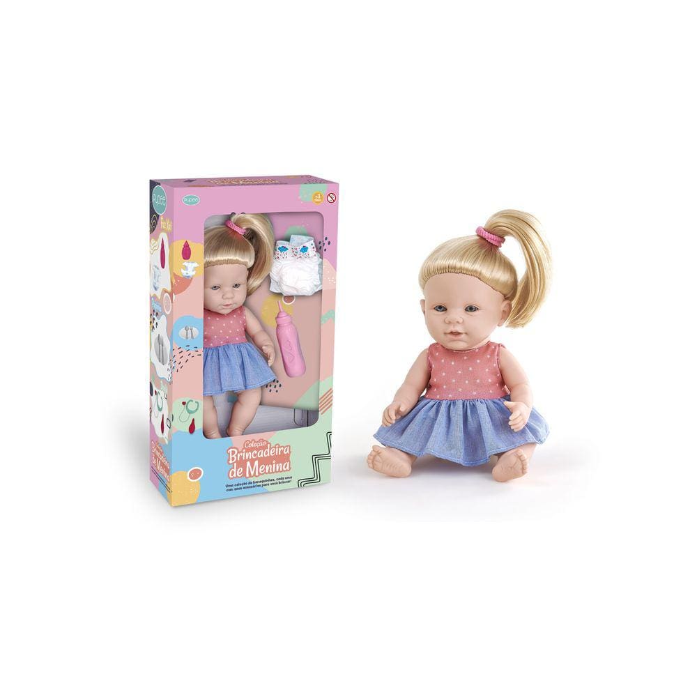 Boneca Coleção Brincadeira De Menina Faz Xixi 1080 Pupee