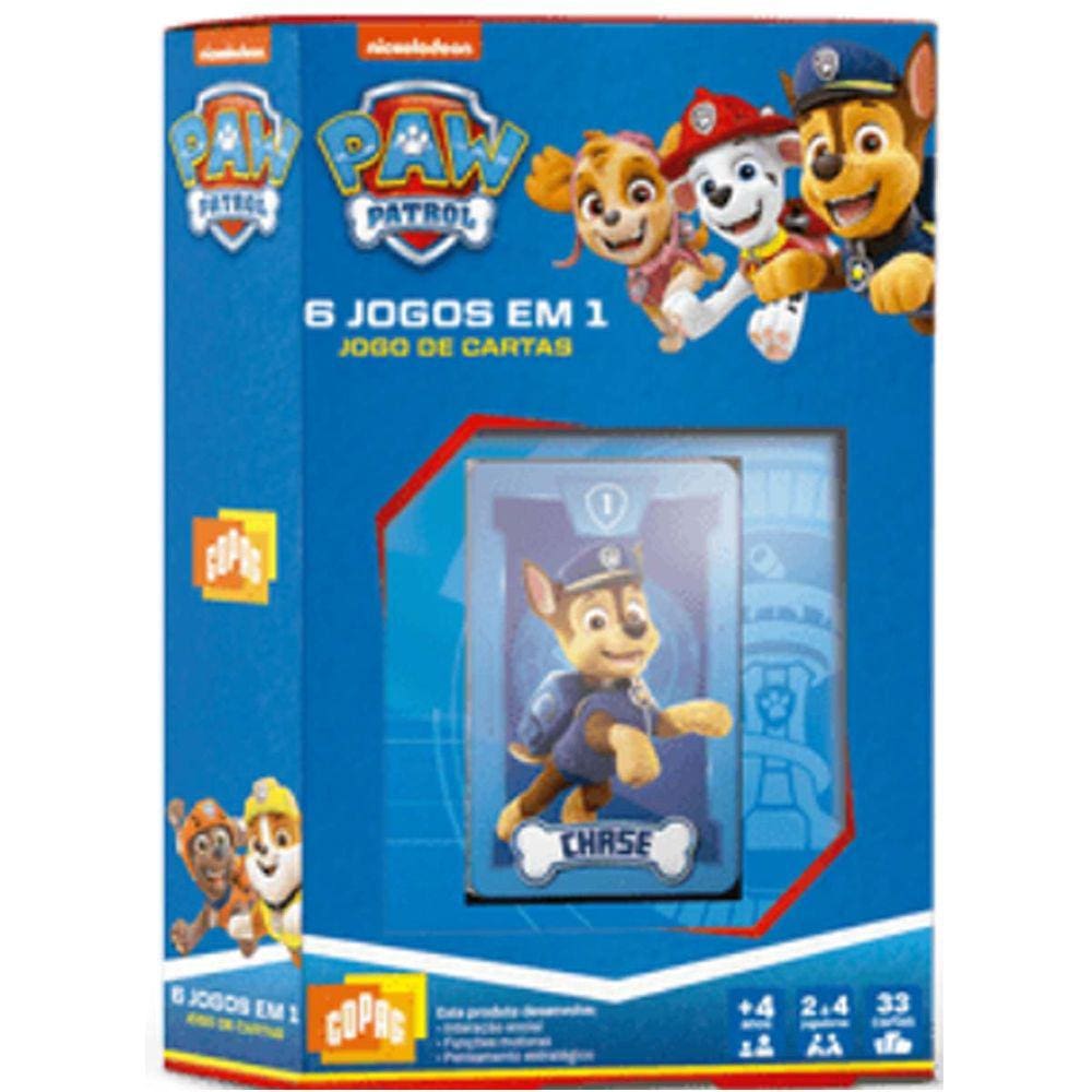 Jogo De Cartas Patrulha Canina 6 Jogos Em 1 Paw Patrol Copag