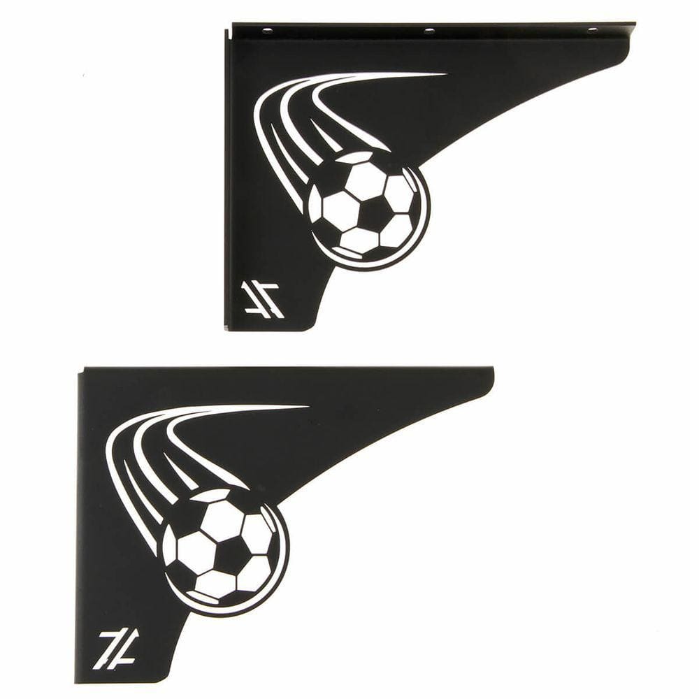 Par Mãos Francesas Pretas Decorativas 20cm Futebol Bola Rápida Aço