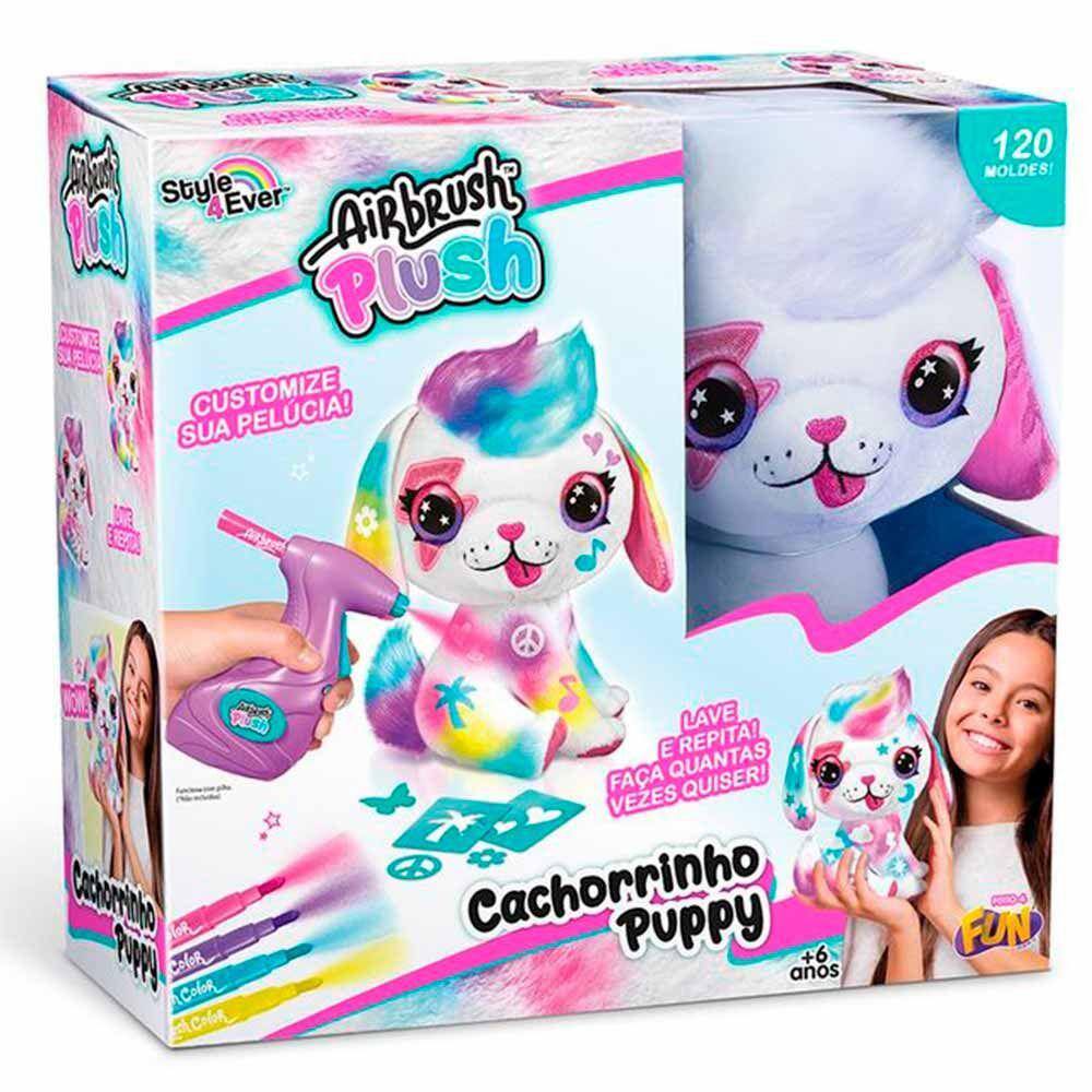Pelúcia de Pintar - Style 4 Ever - Airbrush Plush - Cachorrinho - Fun Divirta-se