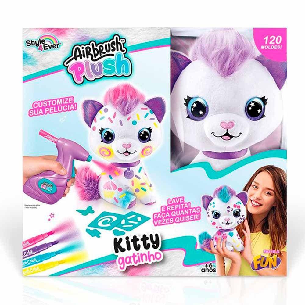 Pelúcia de Pintar - Style 4 Ever - Airbrush Plush - Gatinho - Fun Divirta-se
