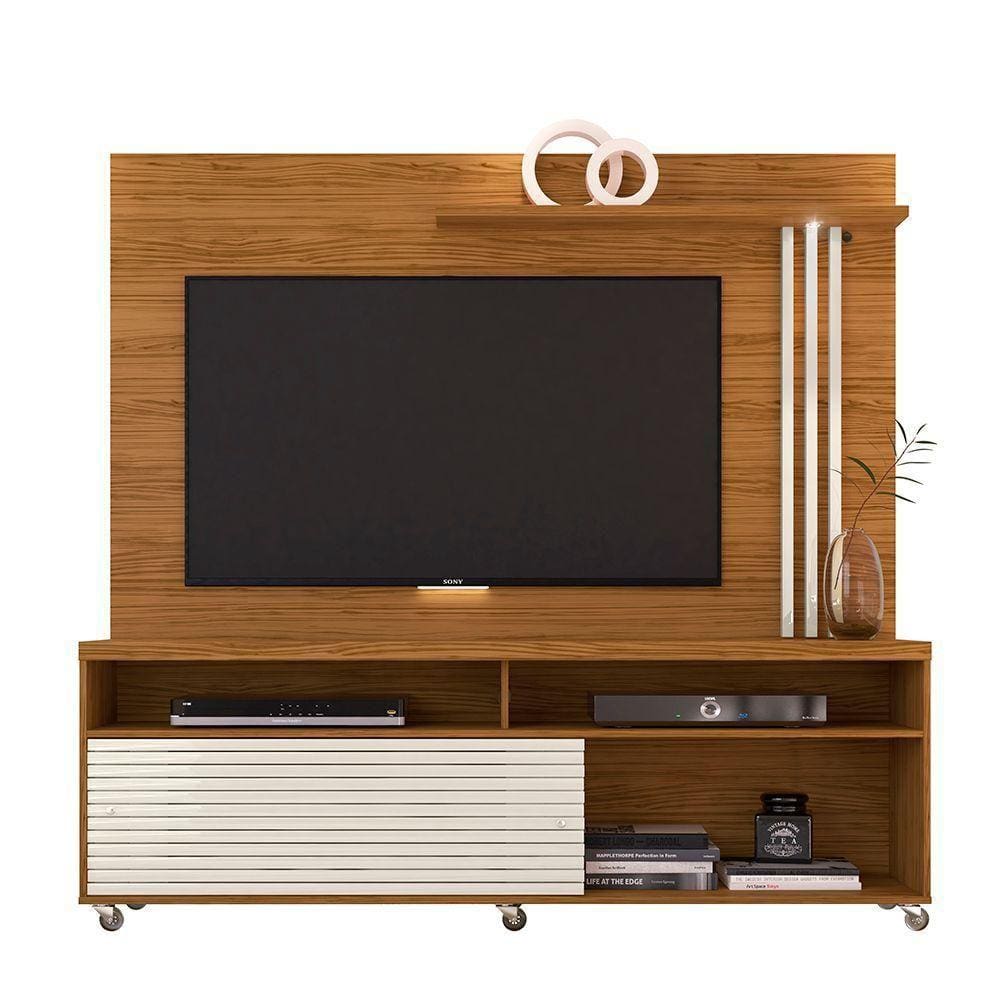 Rack Com Painel Hanna Tv Até 50 Naturale Off White Qualé Qualé