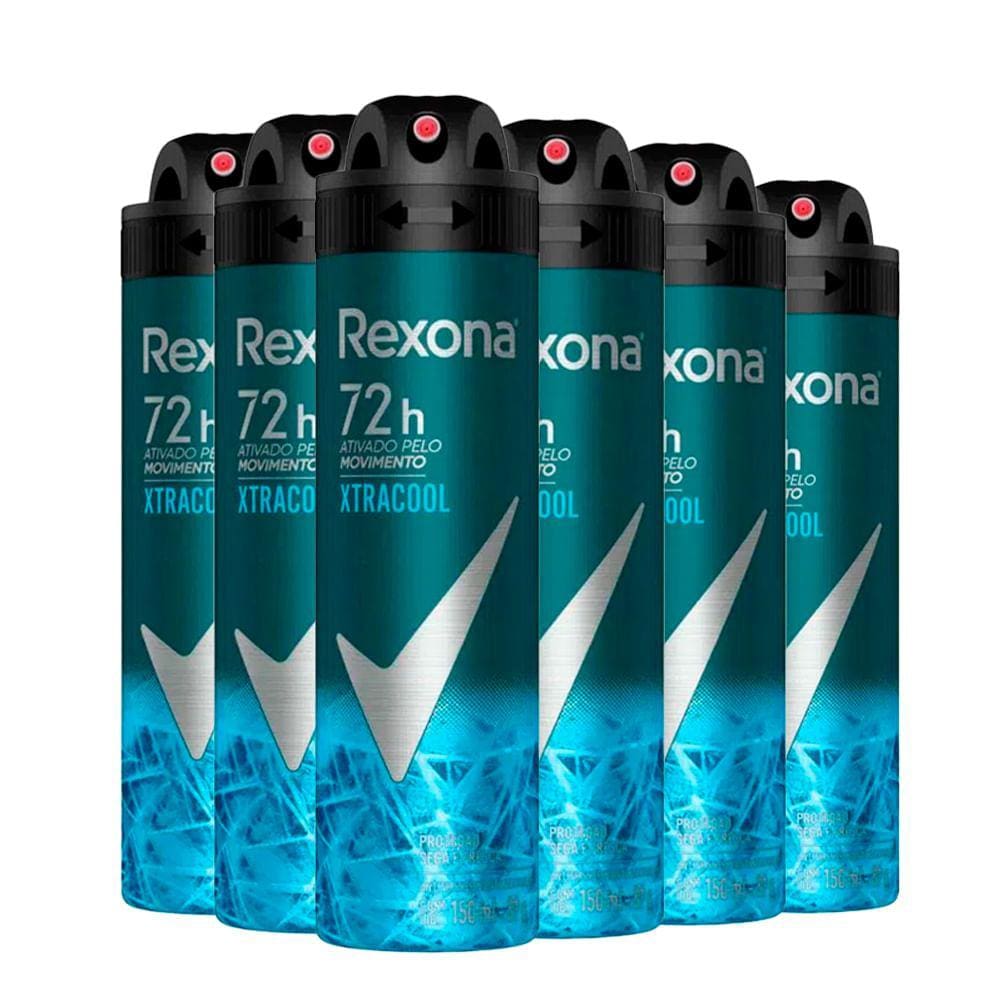 Kit Desodorante Aerosol Rexona Xtracool 150ml - 6 Unidades