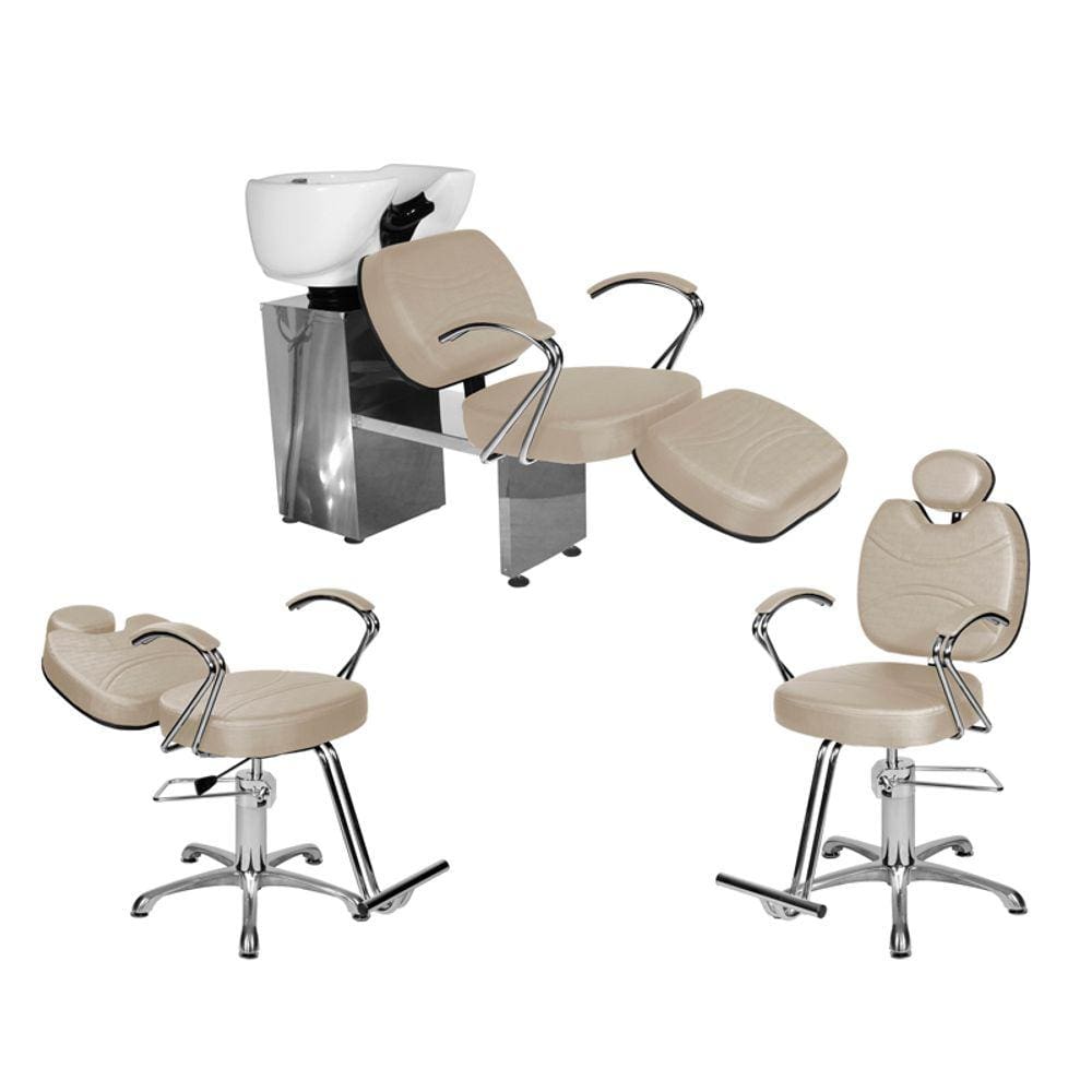 Kit Salão Topázio 1 Fixa + 1 Recl Base Estrela + Lavatório C/Ap BrancoPér