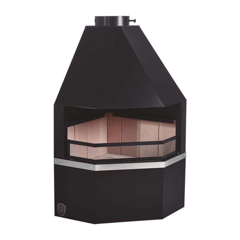 Lareira De Canto Grande C Kit Instalação Preto Fornos Pinhal