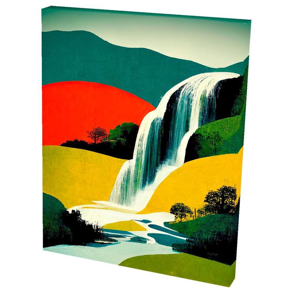 Quadro Decorativo- Tela Borda Infinita Pop Art Queda D`água