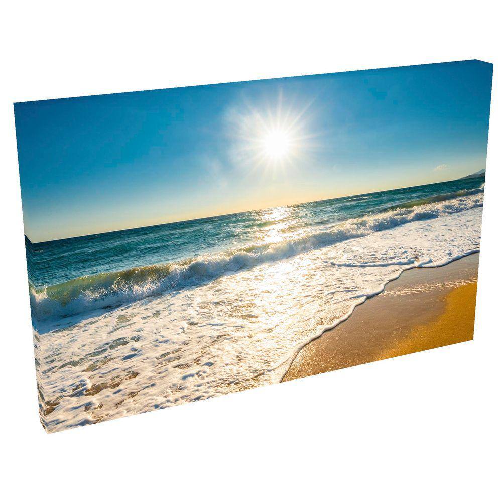 Quadro Decorativo- Tela c/ Borda Infinita Pôr do sol Dourado