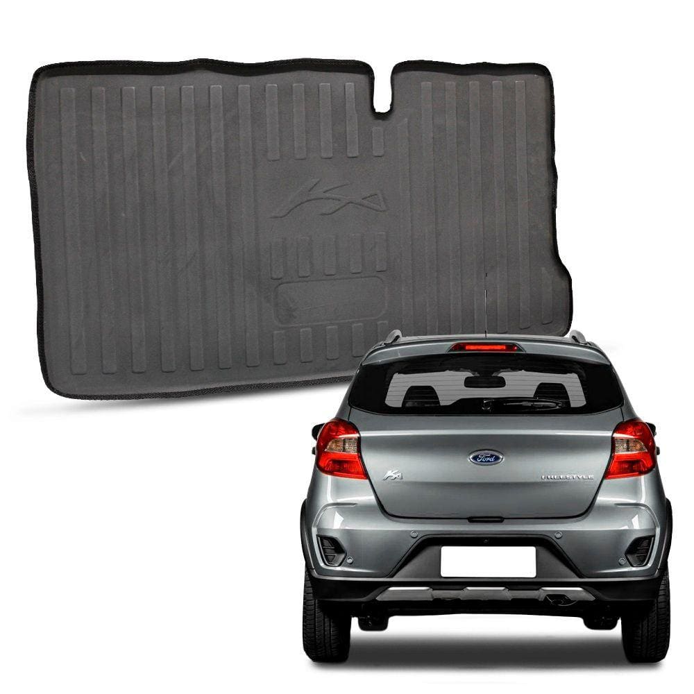 Tapete Porta Malas Ford Ka Hatch 2015 a 2021 Preto Fabricado em Eva com Bordas de Segurança
