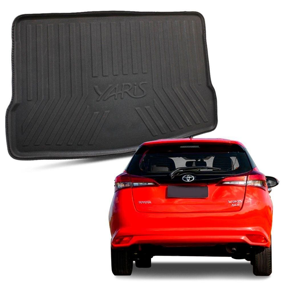 Tapete Porta Malas Yaris Hatch 2019 a 2022 Preto Fabricado em Eva com Bordas de Segurança