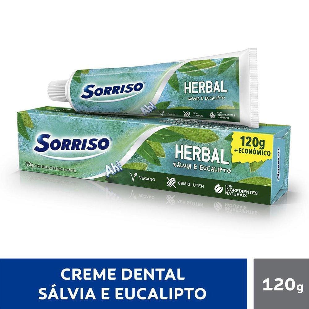 Creme Dental Sorriso Herbal Sálvia e Eucalipto 120g