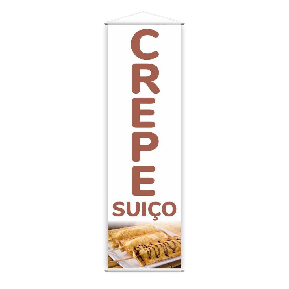 Banner Crepe Suíço Preço Fundo Branco Comida Lona 100x30cm