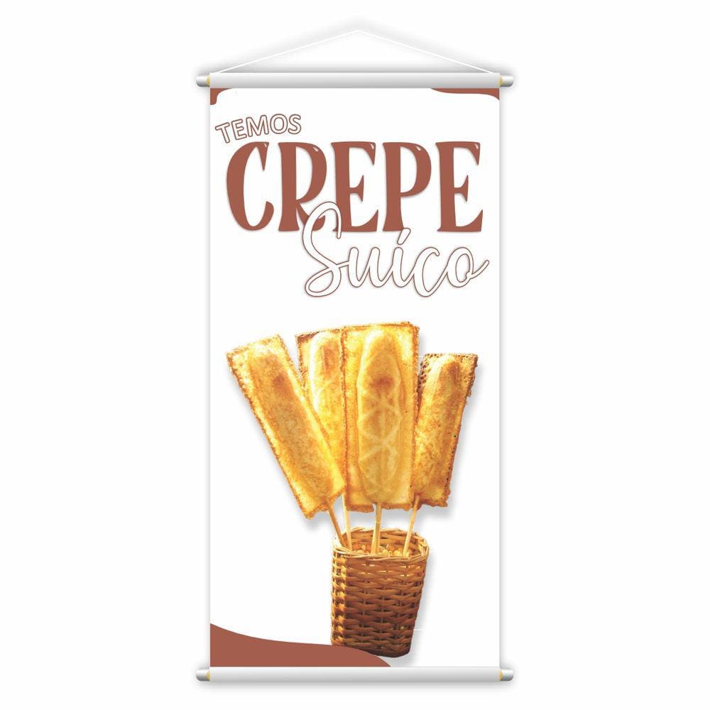 Banner Crepe Suíço Preço Fundo Branco Comida Lona Grande