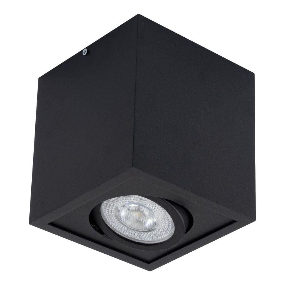 Plafon Spot Sobrepor Quad Box Orluce Preto+ LED PAR20 Br. Quente ST2755