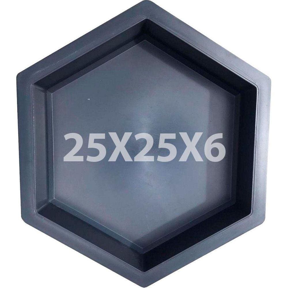 2 Formas Para Calçamento Piso Sextavada Lisa 25X25X6 Preta