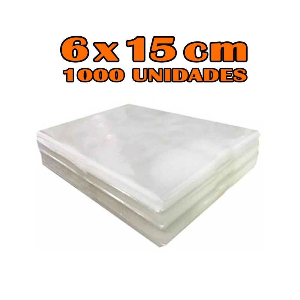Saco Plástico Transparente Cristal 6x15 1000 Unidades PP