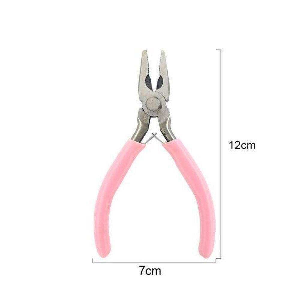 Alicate De Bico Para Montagem De Bijuterias Rosa 12Cm