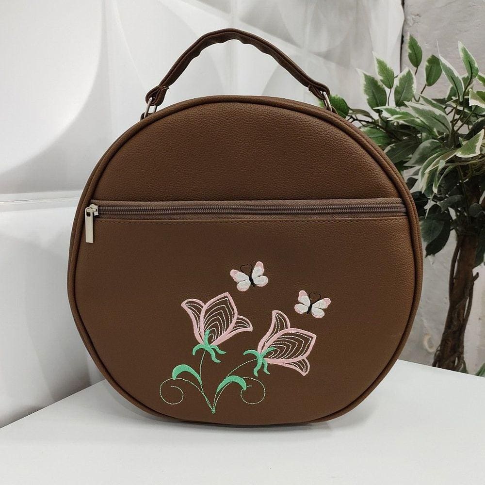 Porta Pratos Personalizado Flores Marrom - Coutre Bolsas