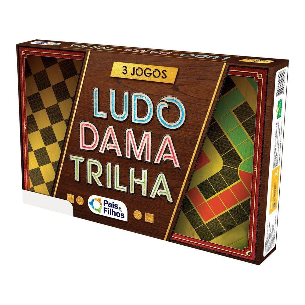 Conjunto jogos 5 em 1 dama jogo da velha ludo trilha xadrez em