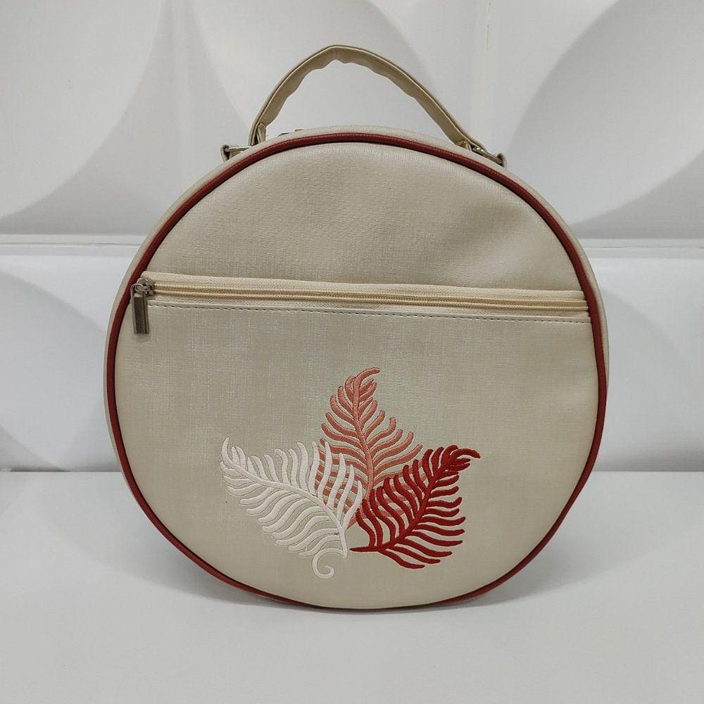 Porta Pratos Personalizado Folhagem Marfim/Bordo - Coutre Bolsas