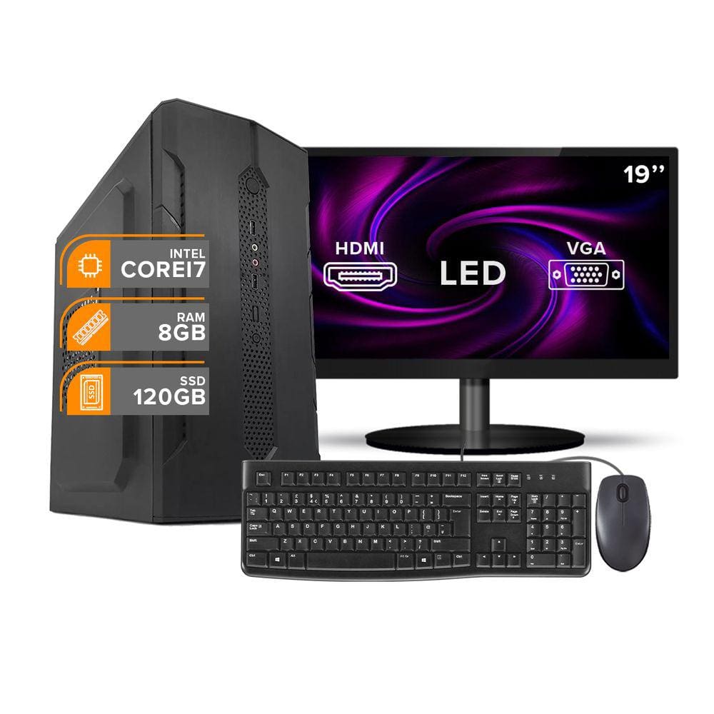 Computador Completo i7 6Ger 8Gb SSD120Gb Monit19