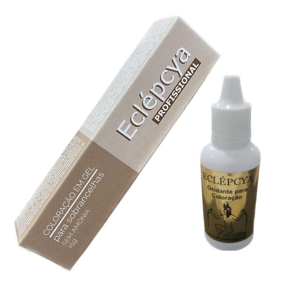 Coloração Eclépcya Sobrancelhas 15G Marrom Clara + Oxidante