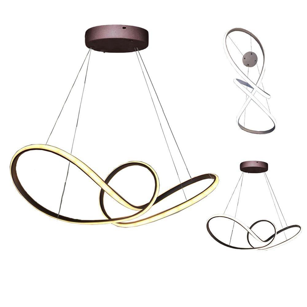 Lustre Pendente Aneis Infinito Arco 3 em 1 Led 49W Luminaria Ambiente Sala de Estar Quarto Cozinha Recepçao Residencial Comercial Decoraçao Luxo