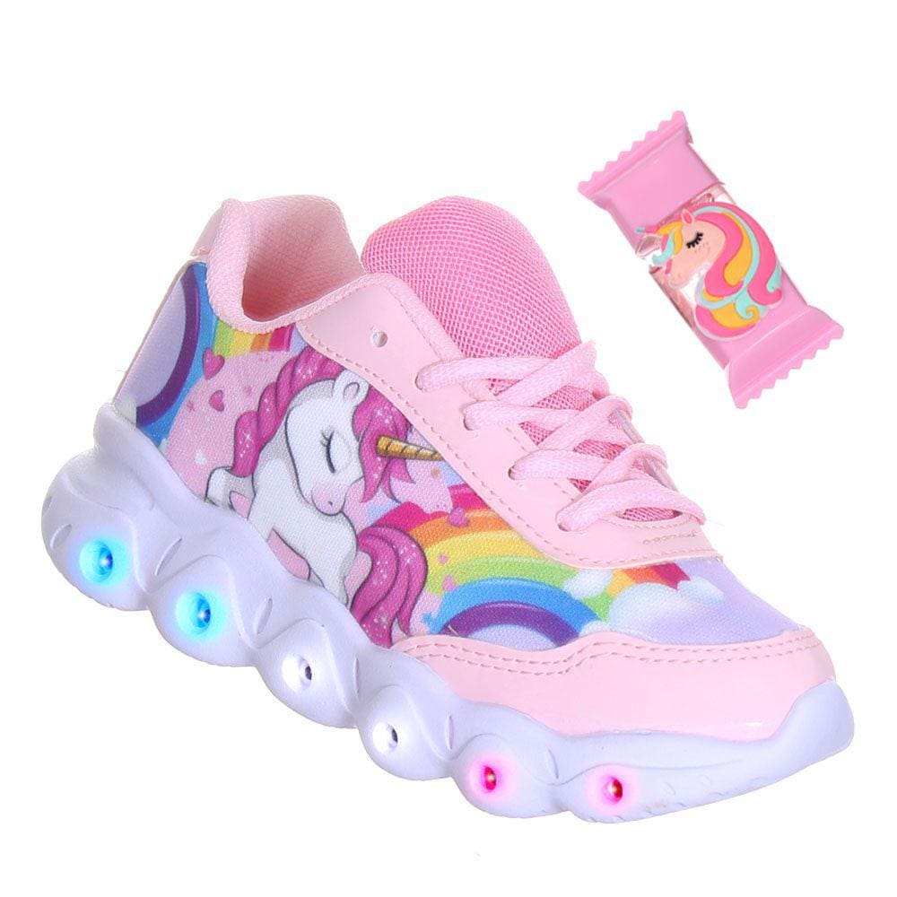 Tenis de Luzinha que Pisca Vem Com Brilho Labial Unicornio