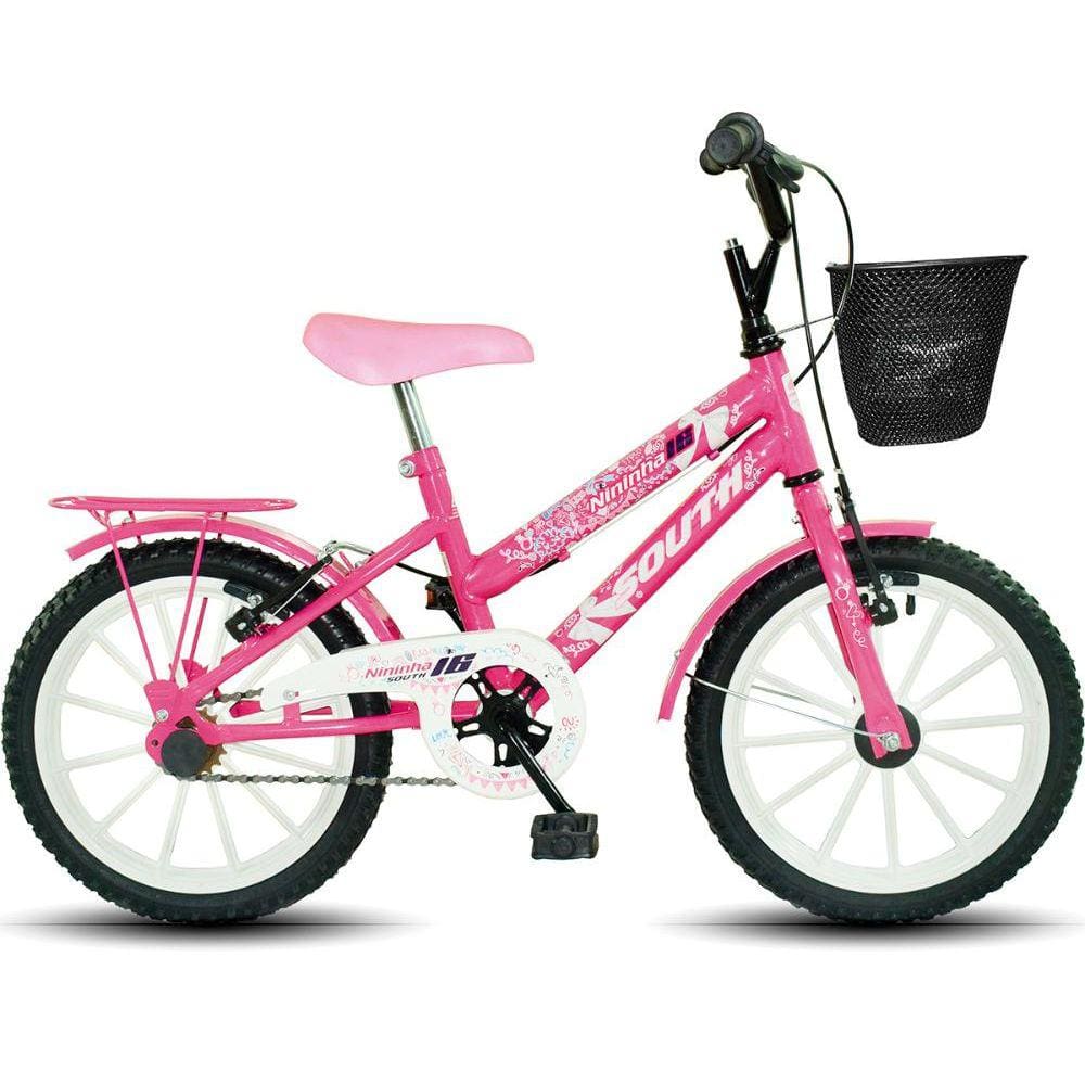 Bicicleta infantil Aro 16 South Nininha Cesto e Paralama meninas