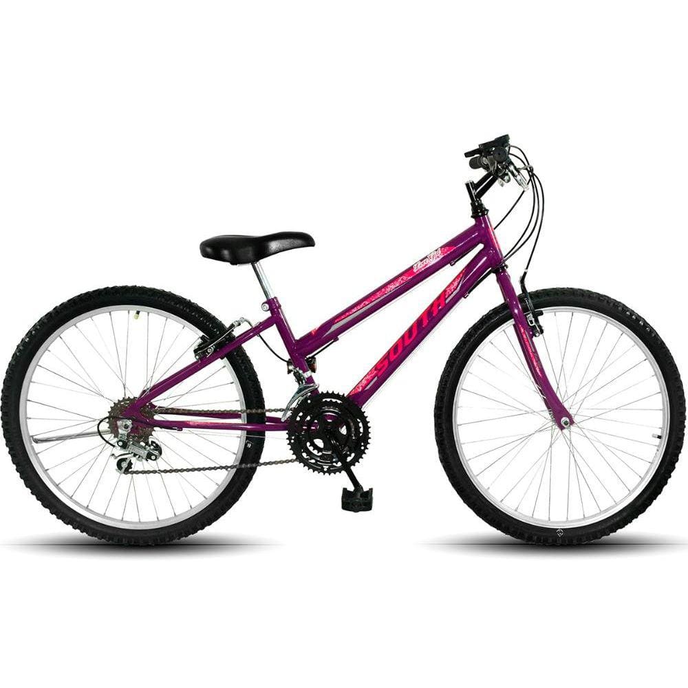 Bicicleta Aro 24 Infantil 18 marchas South Love Girl Freio V-Brake