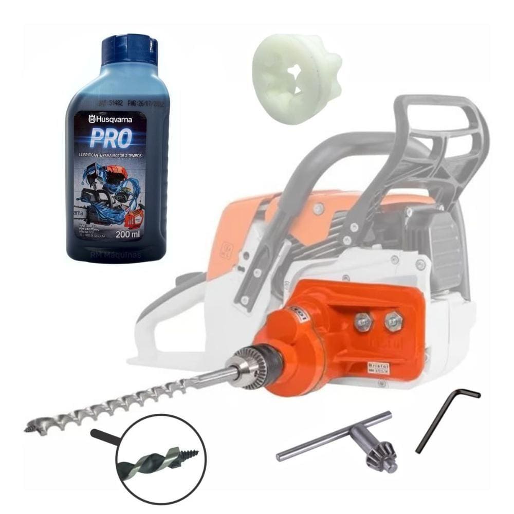 Furadeira Bristol Para Motosserra Stihl 051 076 Com Óleo 2T