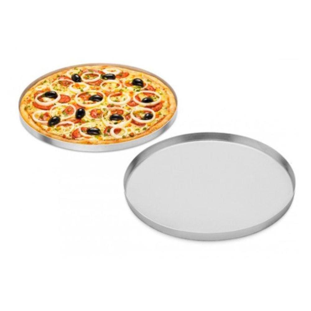 Kit 2 Formas Para Assar Ou Servir Pizza Em Alumínio 30cm + 25cm