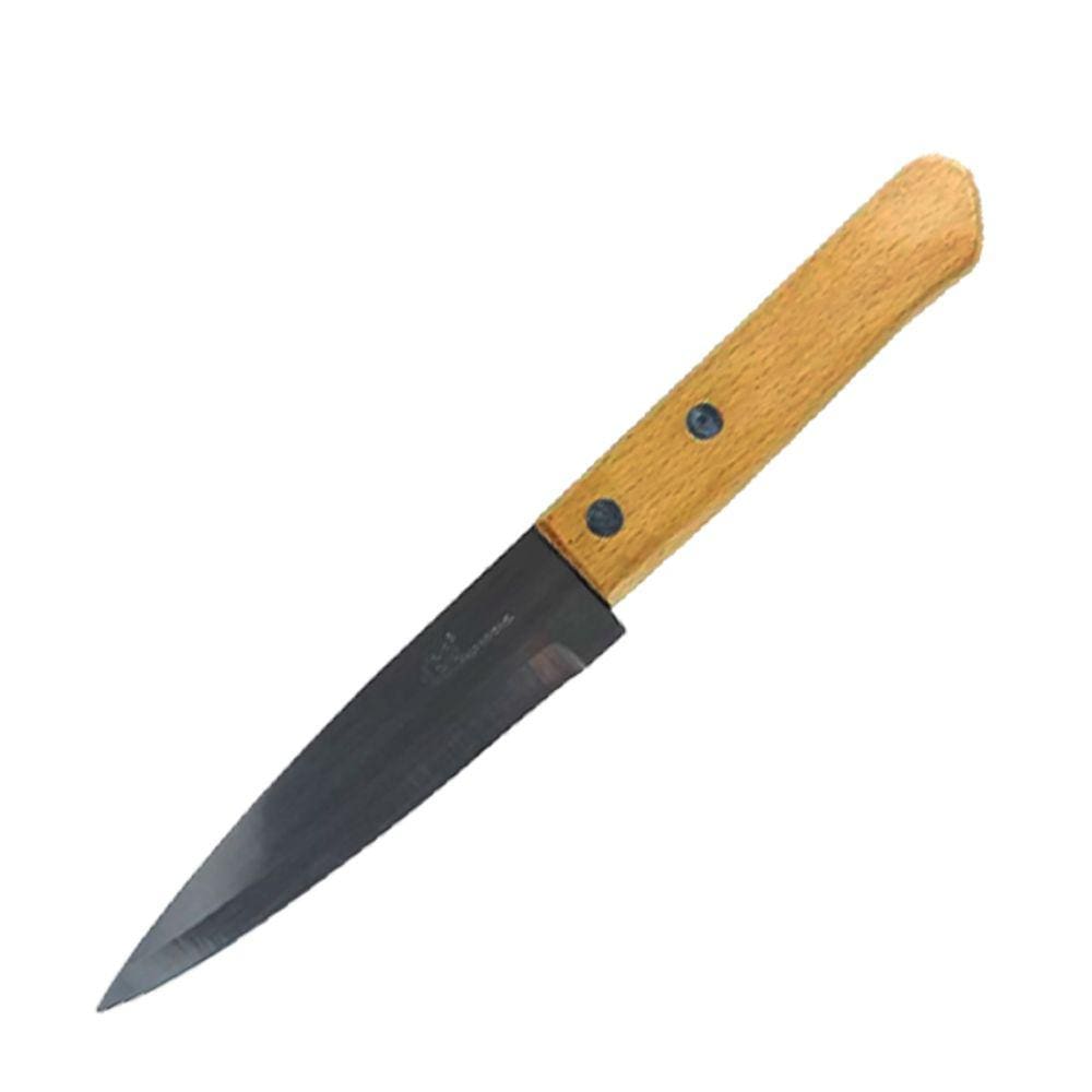 Faca de Cozinha Só Qualidade 3104 5\" Lâmina de Aço Inoxidável Cabo Madeira 24cm