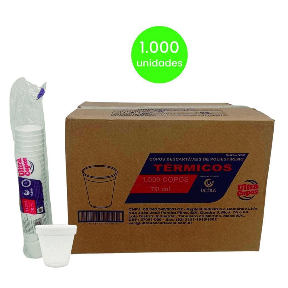 Copo Termico De Isopor 70Ml Com 1000 Descartavel Ultratherm