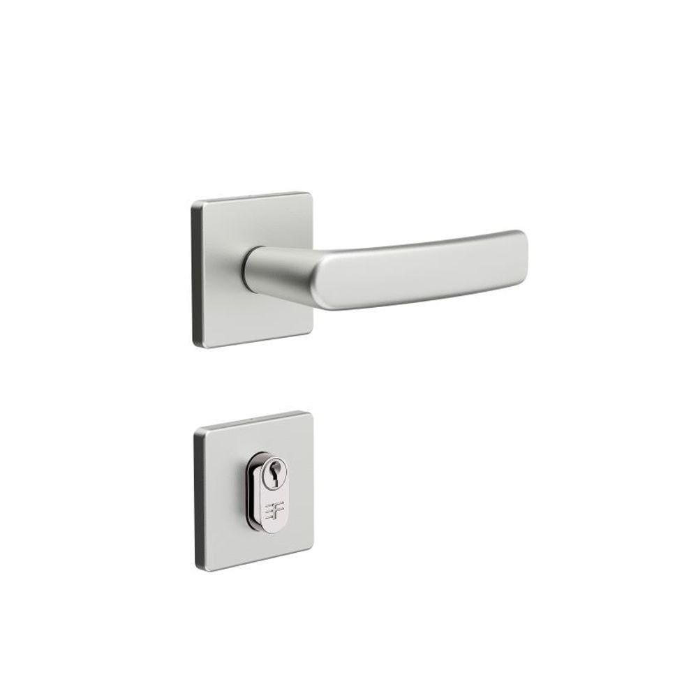 Fechadura Externa 740 Roseta Quadrada - Cromo Acetinado