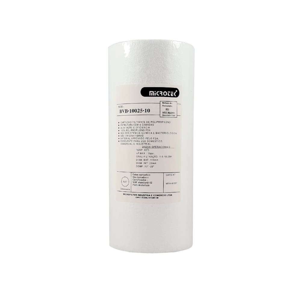 Refil Filtro Cartucho Água Polipropileno 10025 Big Blue 10