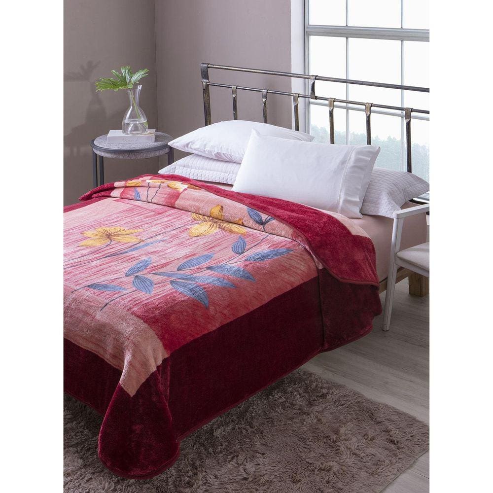 Cobertor Kyor Plus Algarve Casal 1,80M X 2,20M Vinho/Cd Joli