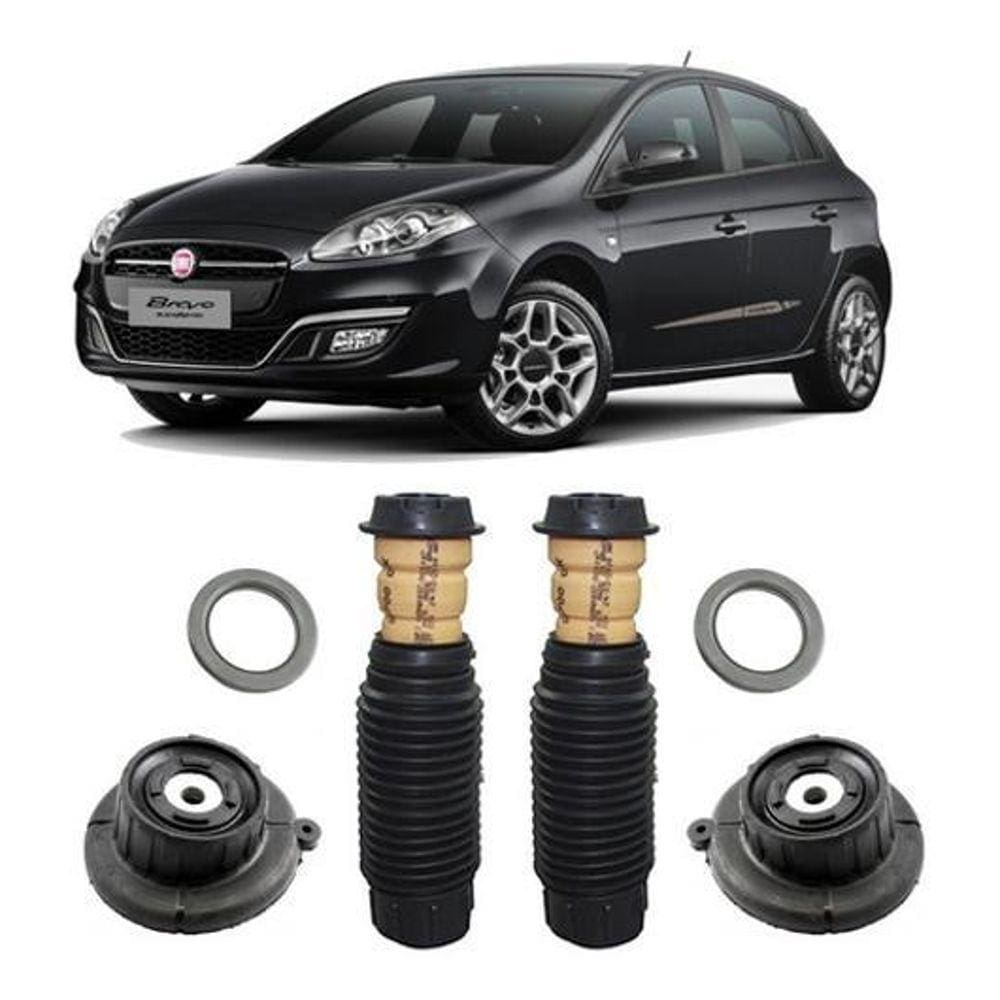 2 Kit Coxim Batente Dianteiro Fiat Bravo 2011 2012 2013 2014