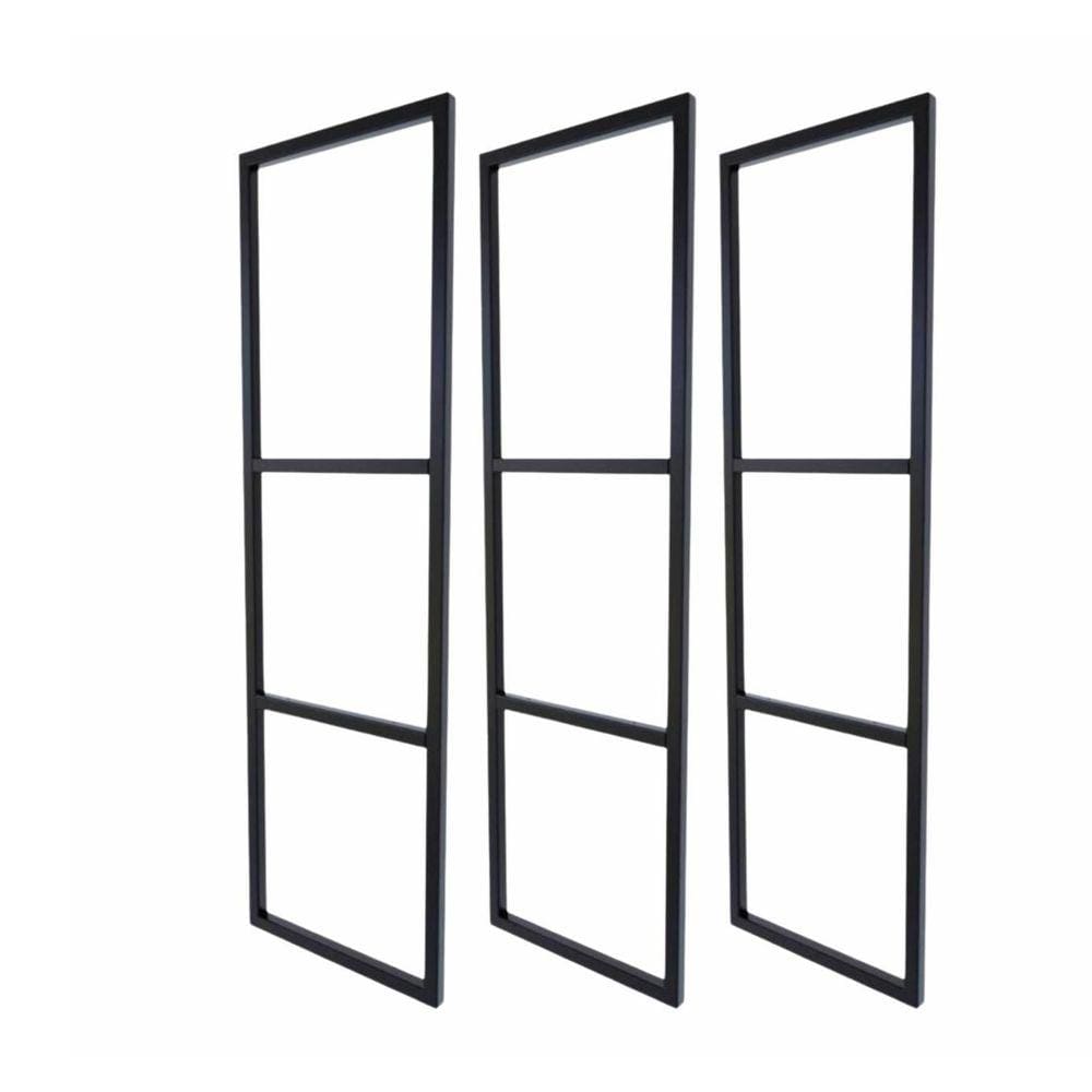 Suporte Industrial Triplo Prateleira Suspensa Preto 3Pçs