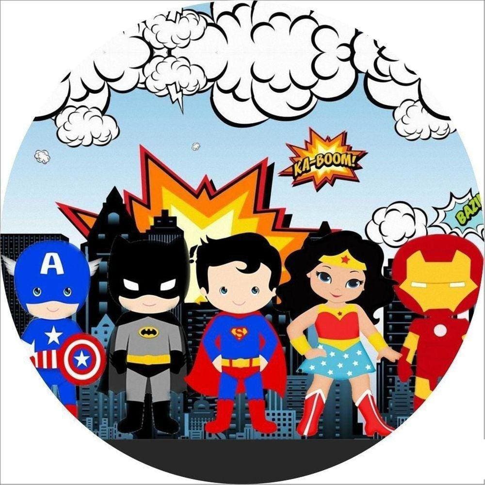 Painel Redondo 3D Sublimado Herois Cute Frd-4380