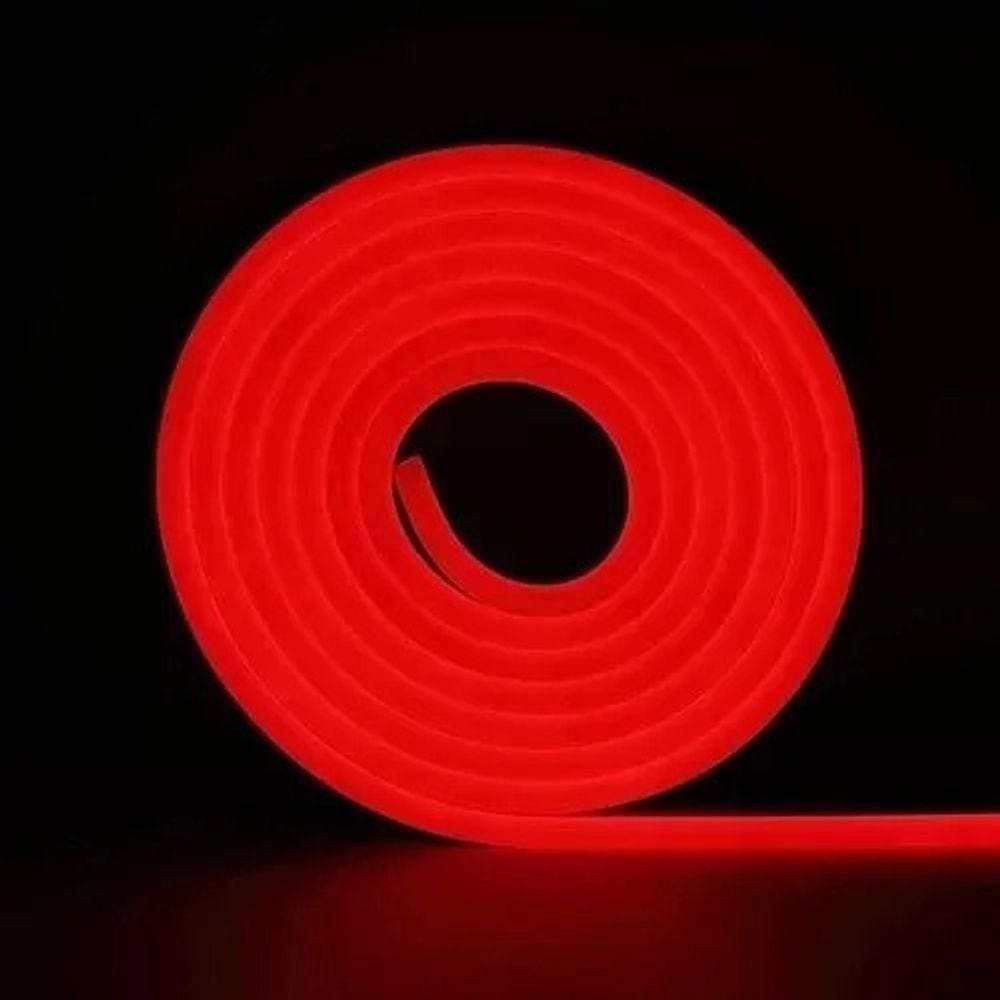Mangueira Led Neon Flexível 12V 5 metros VERMELHO Alto Brilho Decoração Gamer PC Letreiros Luminosos