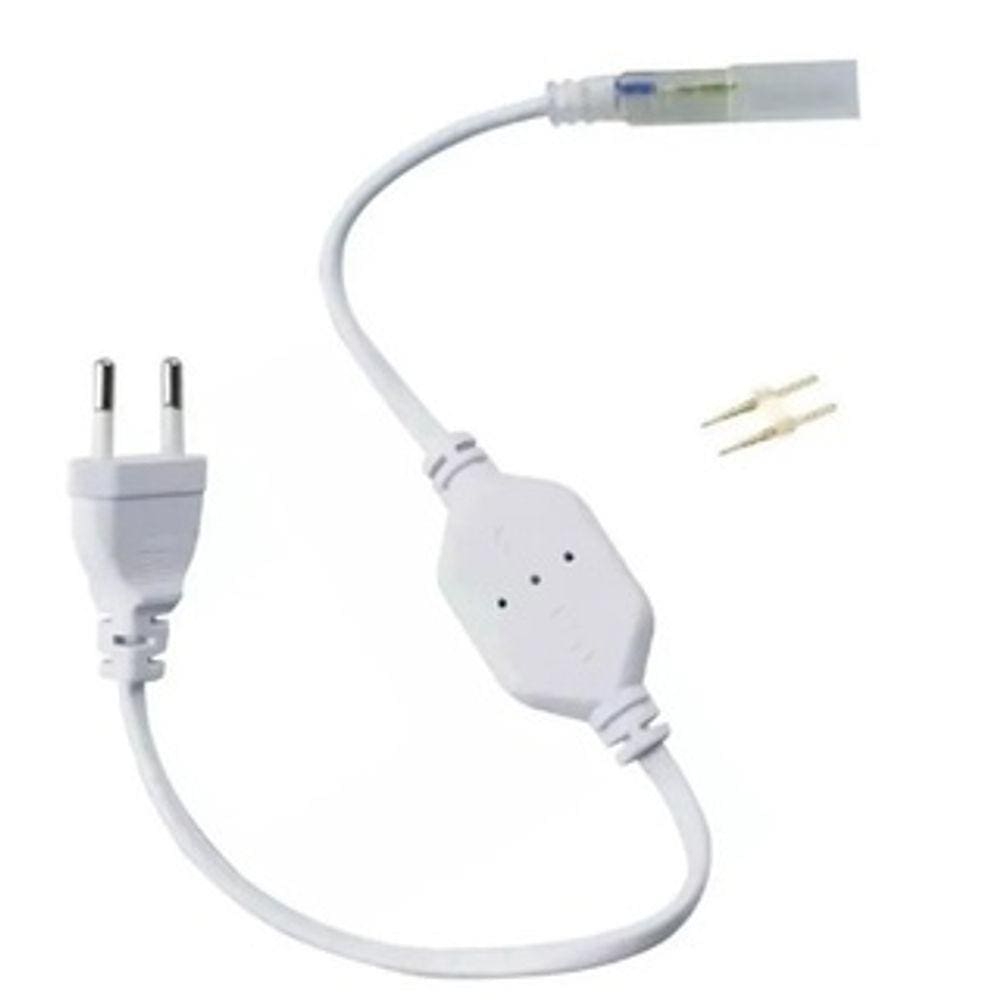 KIT 10 Conector Plug Tomada Fonte Mangueira Led Chata Bivolt