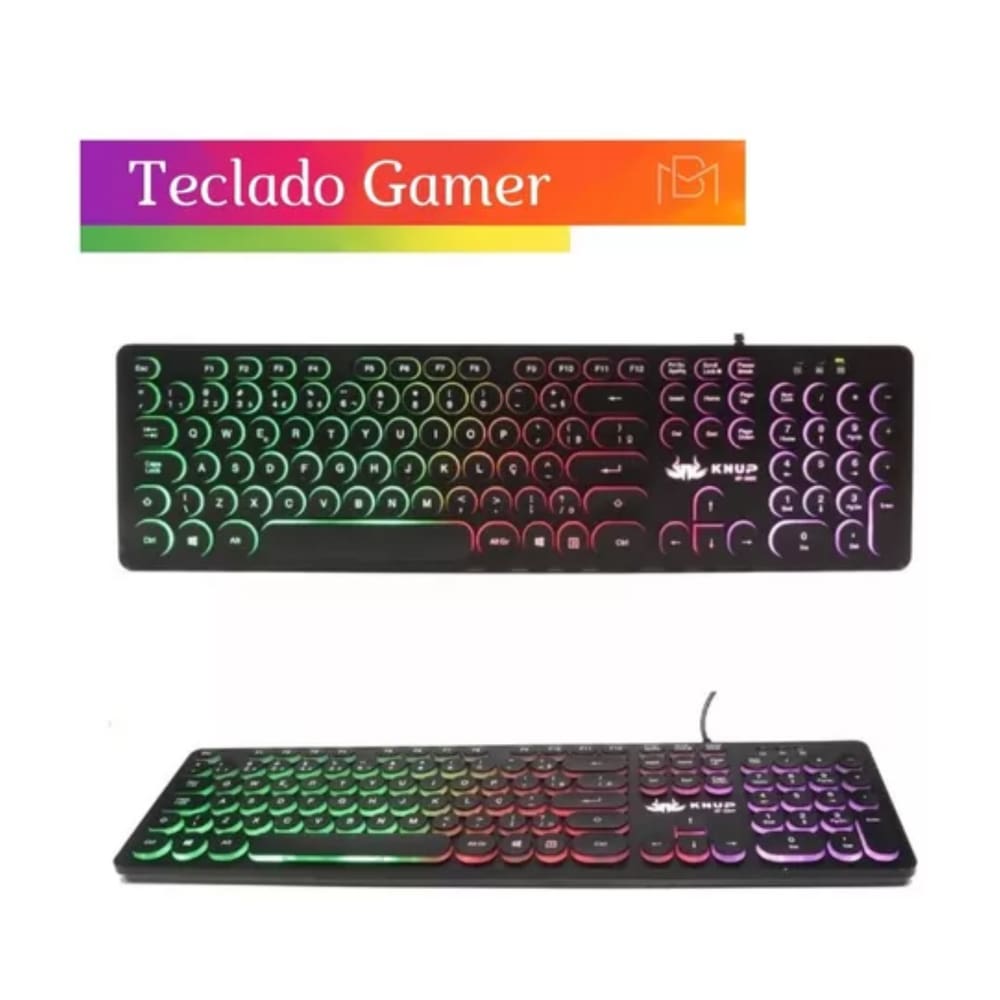 Teclado Gamer Mecânico Led RGB Iluminado - Teclas Silenciosas