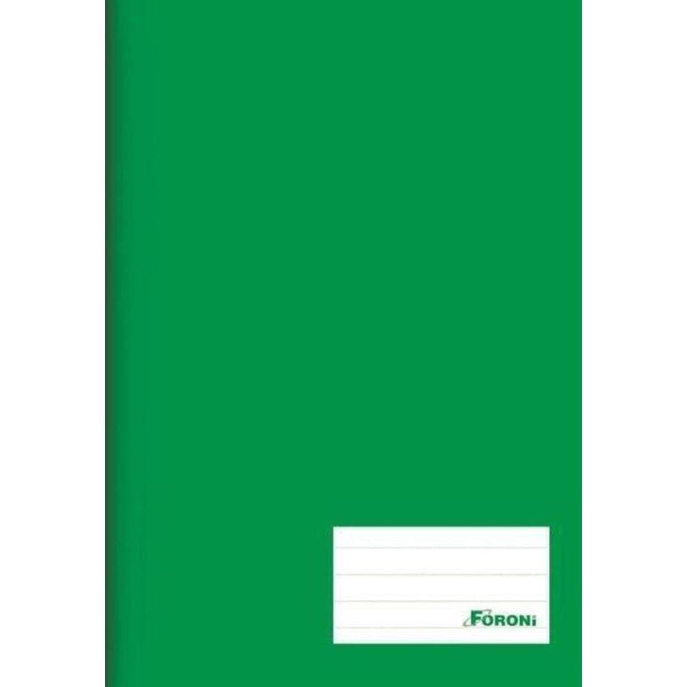 Caderno Brochurao Capa Dura 96 Folhas Costurado Verde Foroni