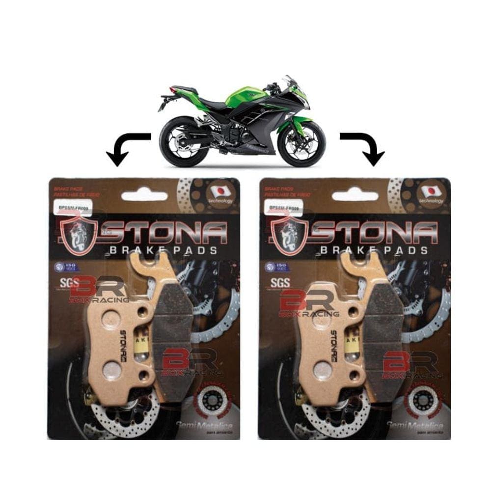 Kit Pastilha Freio Stona Dianteiro Traseiro Ninja 300 2013-