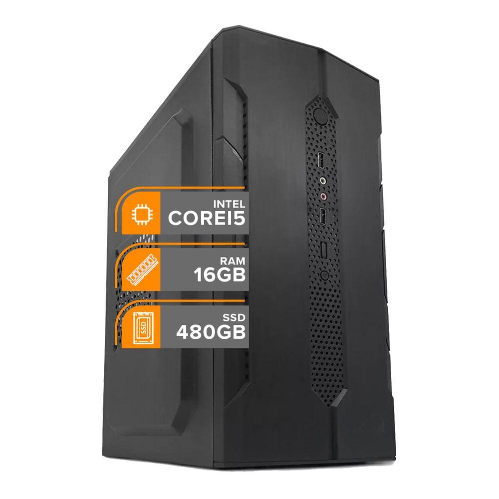 Computador Cpu Pc Torre Intel i5 16Gb Ssd 480Gb wifi GT610 1gb