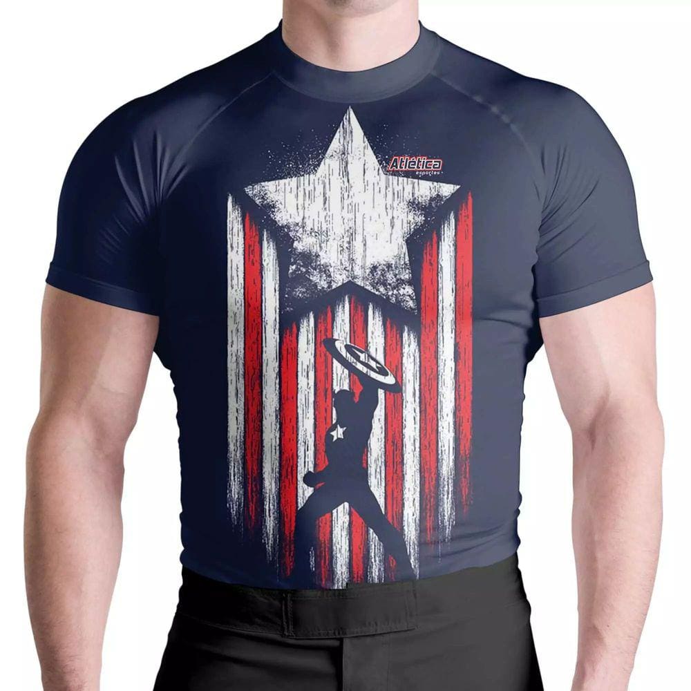 Rash Guard Captão America Mc Atlética Esportes