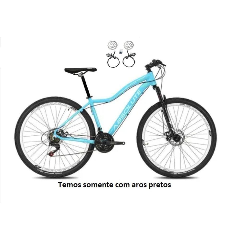 Bicicleta Aro 29 Absolute Hera Feminina 24v Freios a Disco Hidráulicos Garfo Suspensão - Azul